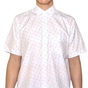 Jakamen White Dobby Weave Checkered Motif Shirt